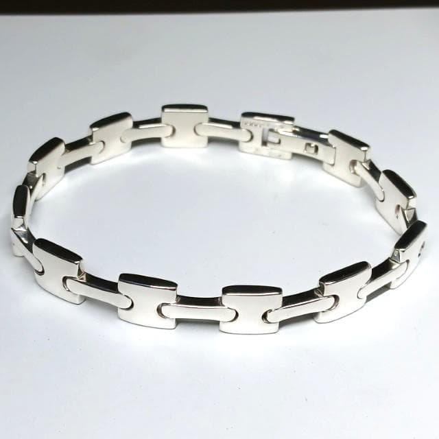 極美 新品仕上げ グッチ Hリンク ブレスレット シルバー 925 ヴィンテージ