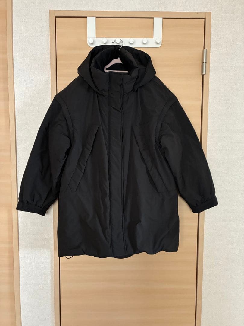 ほぼ未使用【完売品】エアサーマルマルチWAYロングコート　ブラック　撥水加工