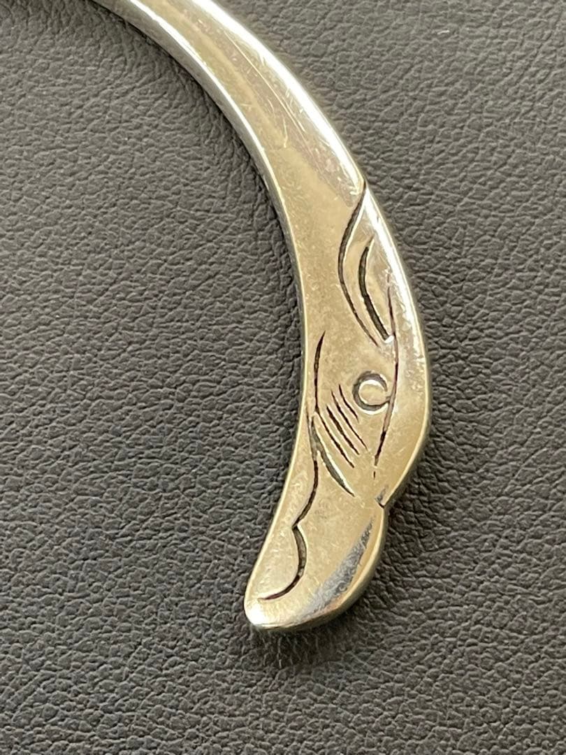 シルバー925 イーグル顔 バングル ブレスレット 金メタル付き