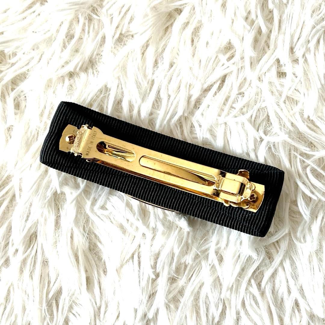 極美品　フェラガモ バレッタ ヴァラ ブラック ゴールド金具 イタリア製 美品