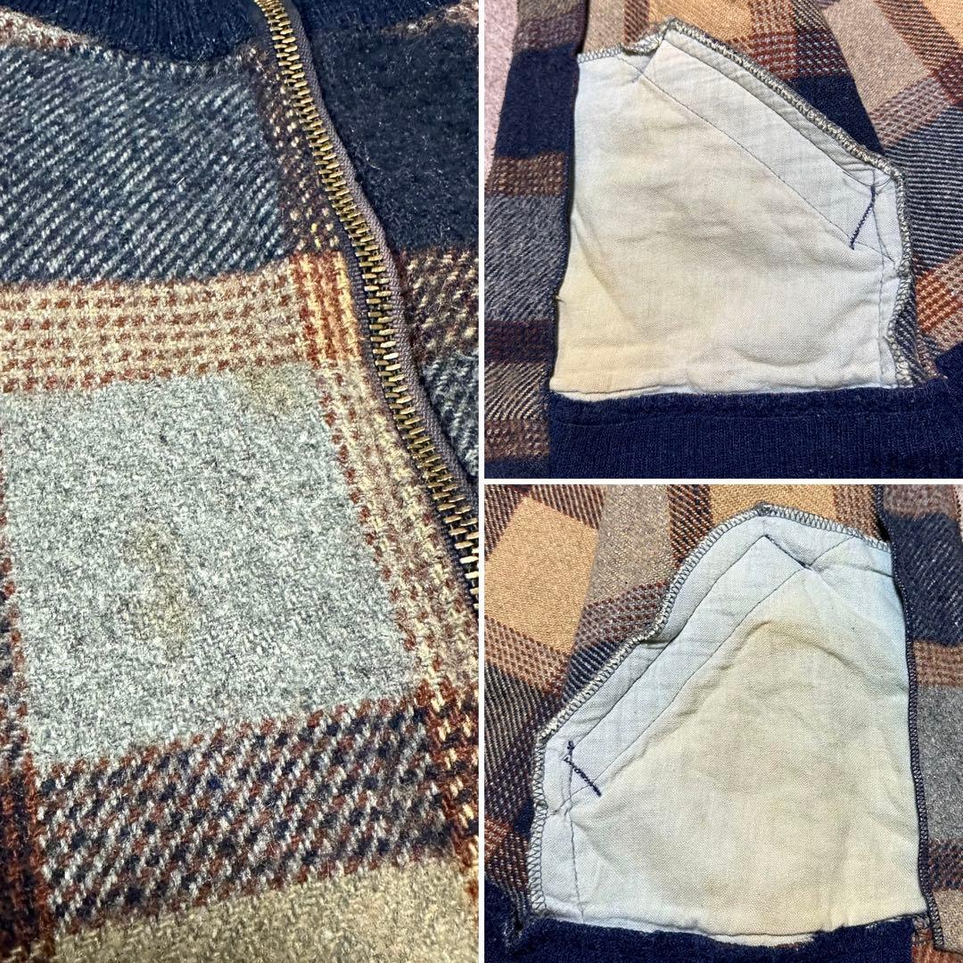 Lee ウールジャケット ジップアップ チェック柄 タロン USA製 70s