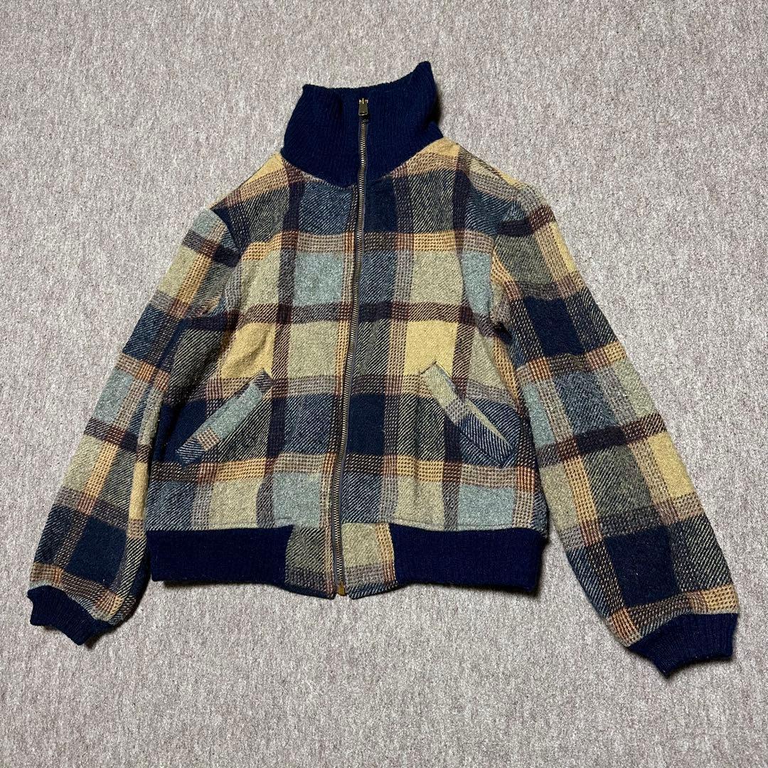 Lee ウールジャケット ジップアップ チェック柄 タロン USA製 70s