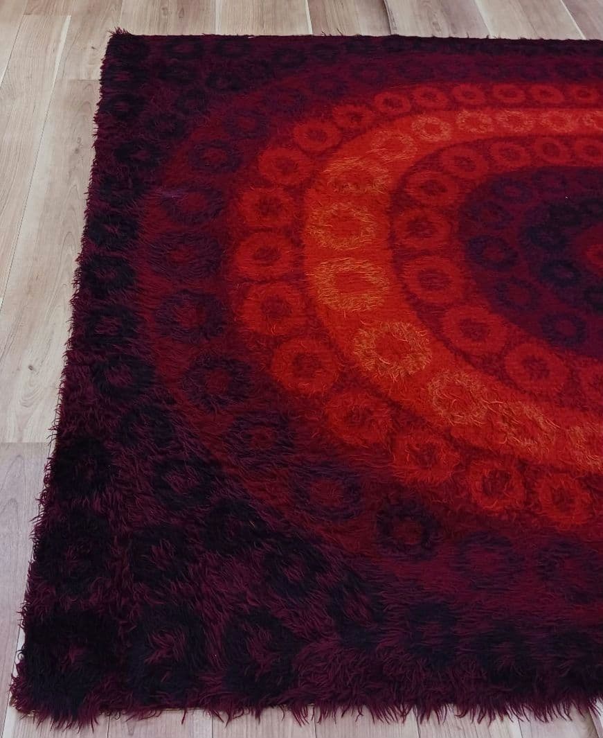 専用Y3189-2 ウール100% シャギーパイル ラグ 大判 276×197㎝