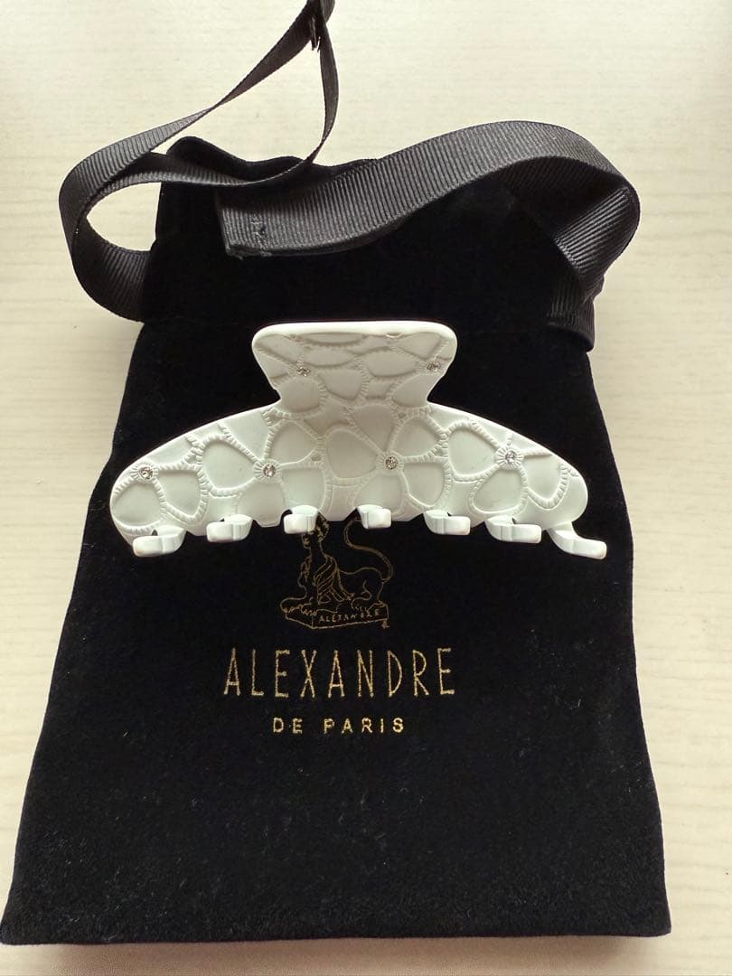 【未使用】アレクサンドルドゥパリ　ホワイトヘアクリップ