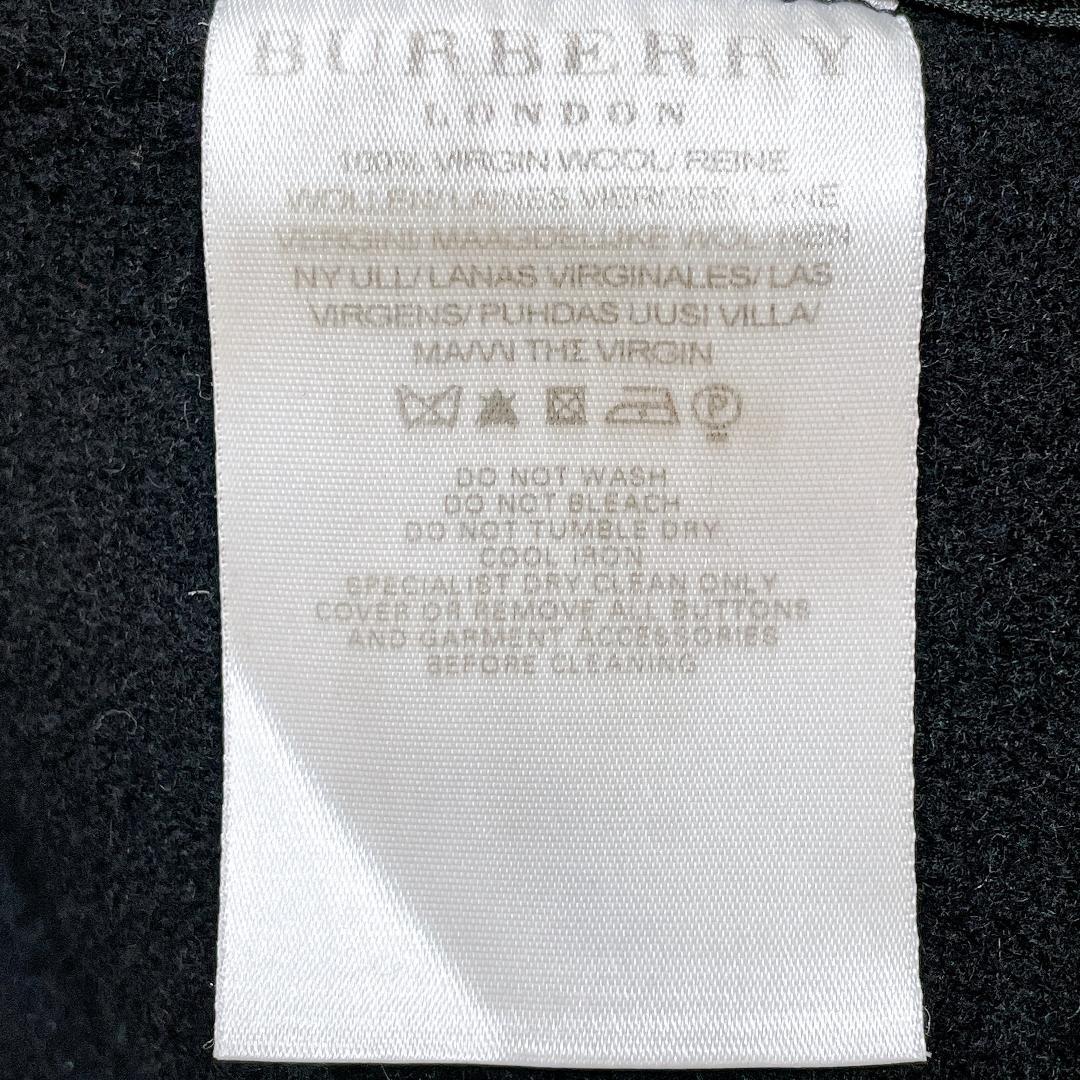 バーバリーロンドン ダッフルコート 黒 レディース メルトン Ｓ