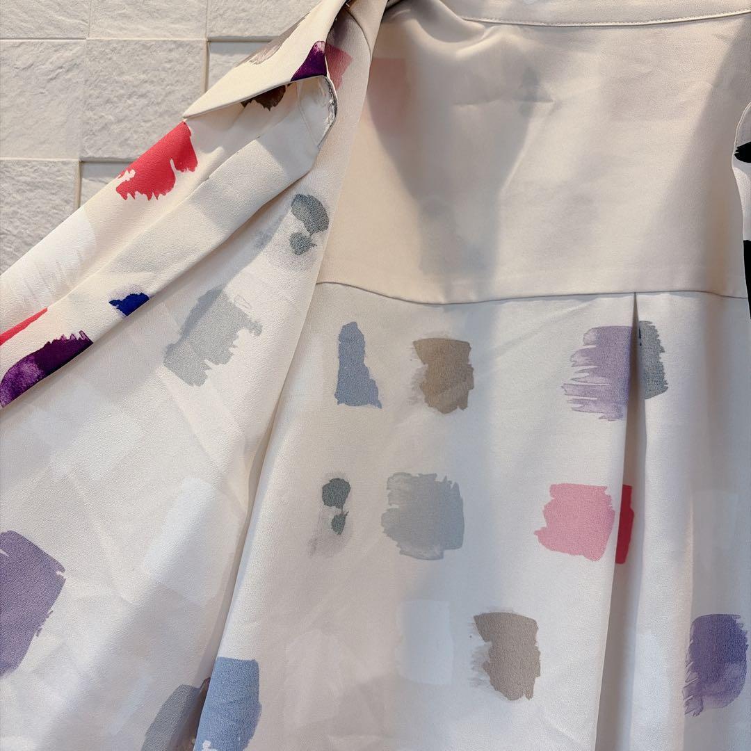 【美品】グレースコンチネンタル ダイアグラム マルチプリントブラウス M