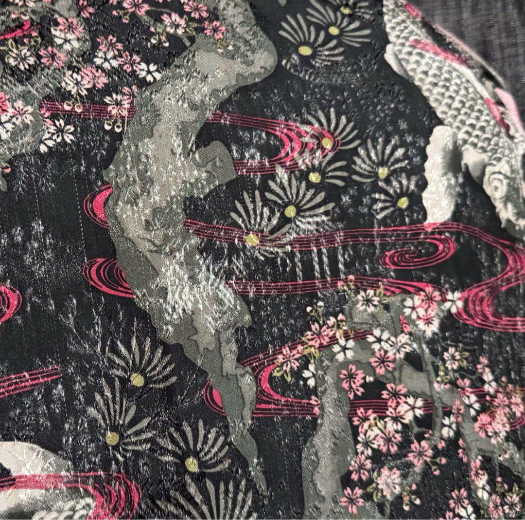 HANATABIGAKUDAN レーヨン　刺繍　スカジャン　和柄　鯉　桜　日本
