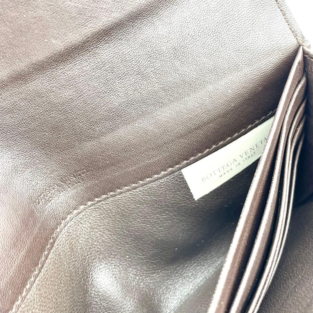 ボッテガヴェネタ　長財布　レザー　ダークブラウン　管理番号【b88】