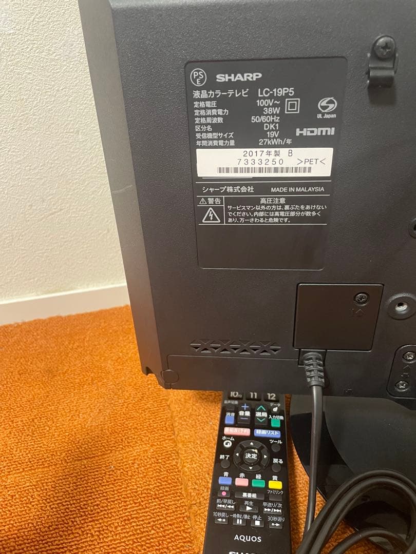 シャープ 液晶テレビ AQUOS LC-19P5 TV