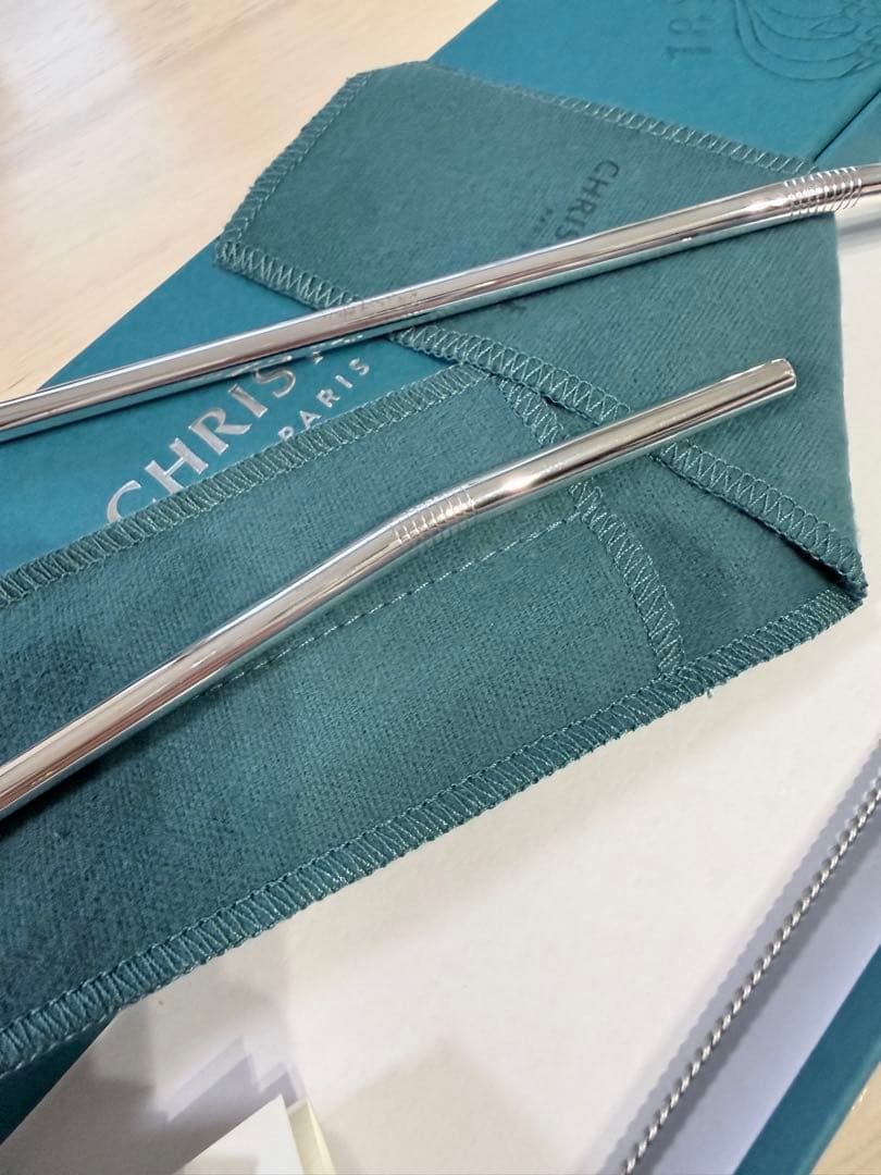 christofle 銀 ストロー ペア