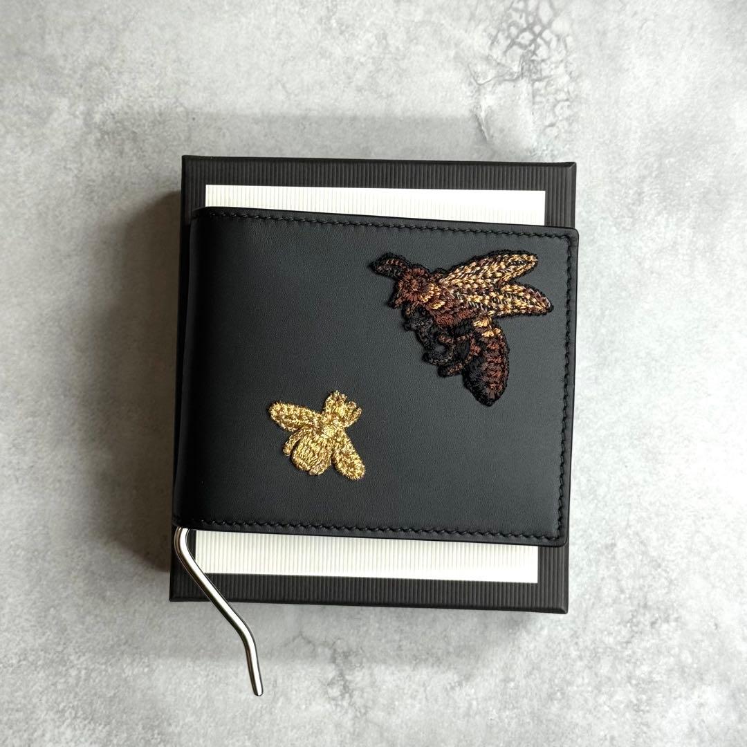 【希少/新品】 GUCCI グッチ / ビーアップリケマネークリップ ブラック