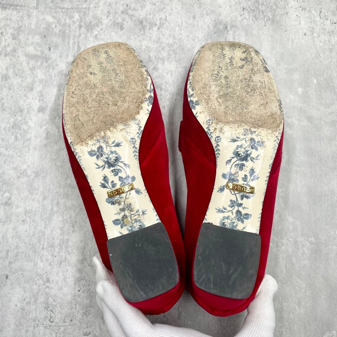 l*v様 ✳︎良品✳︎グッチGUCCI マーモント ベルベット レッド ゴールド