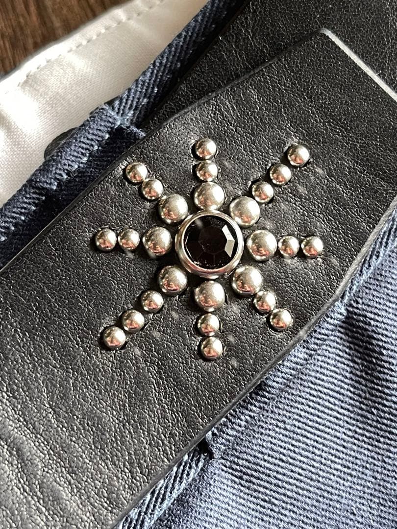 ディッキーズ874専用スタッズベルト　シルバー　オイルドレザーHTC CALEE