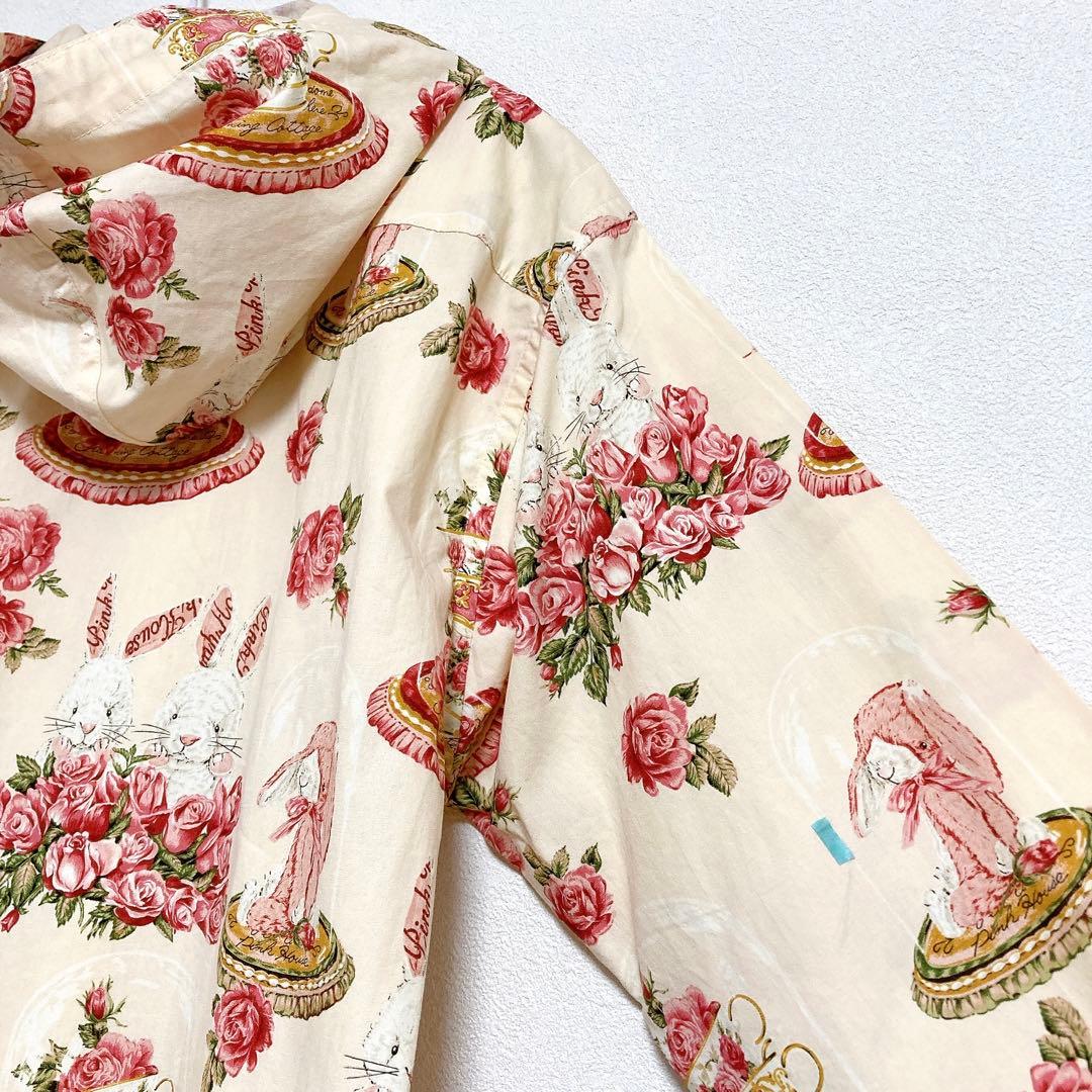 カールヘルム　うさぎ　フード付　シャツ　ブラウス　ベージュ　L　ラビット