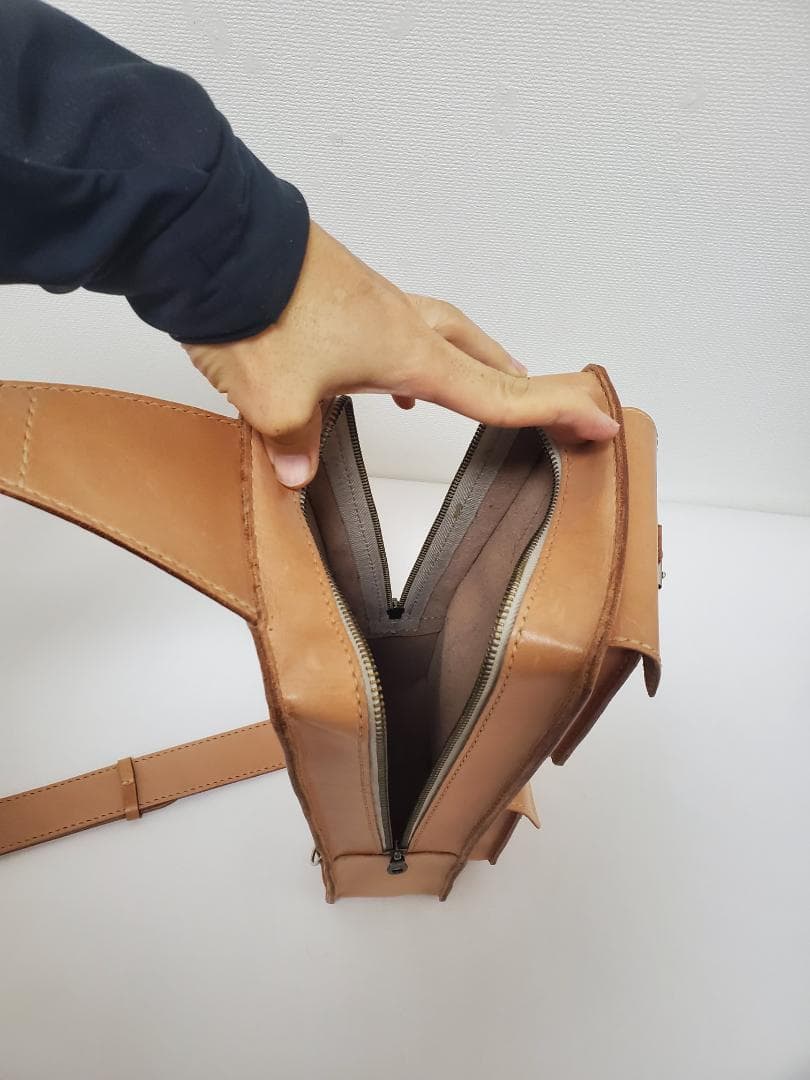 ベビち さんオーダー　ショルダーバック　ハンドメイド　ヌメ革　レザークラフト