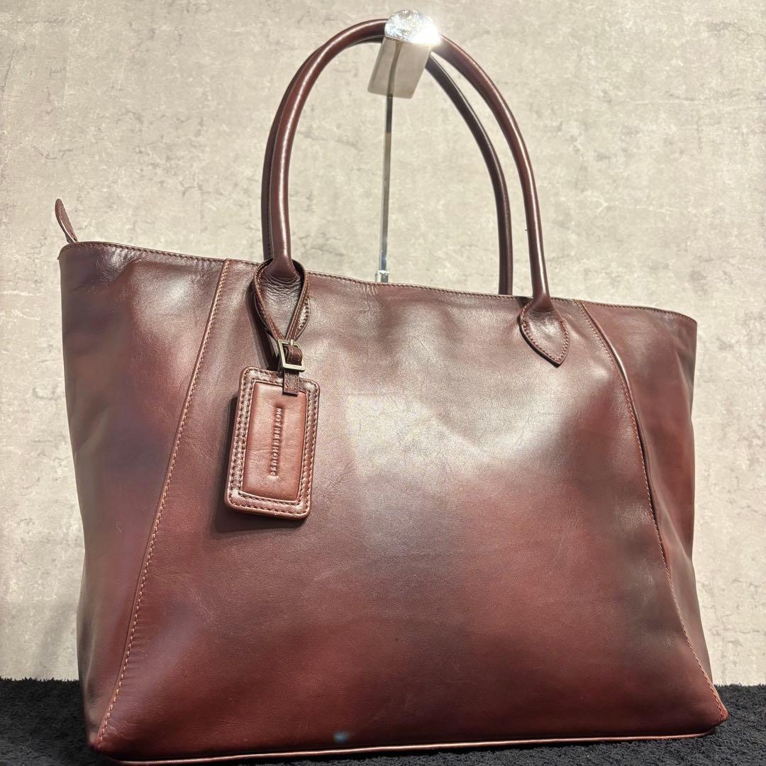 美品 マザーハウス トートバッグ アンティーク A4 肩掛け　ブラウン