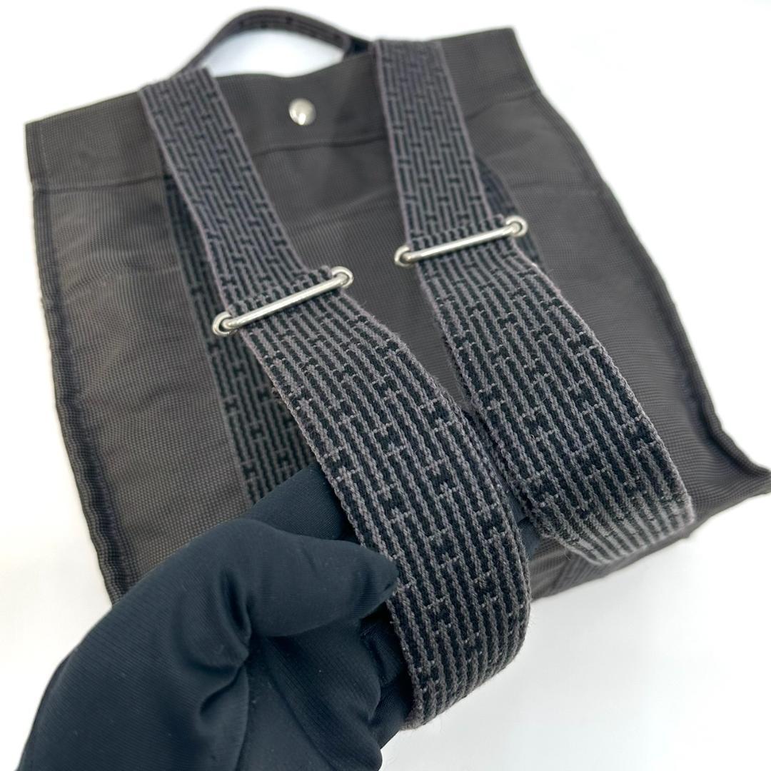 HERMES エルメス リュック エールラインアドMM キャンバス グレー