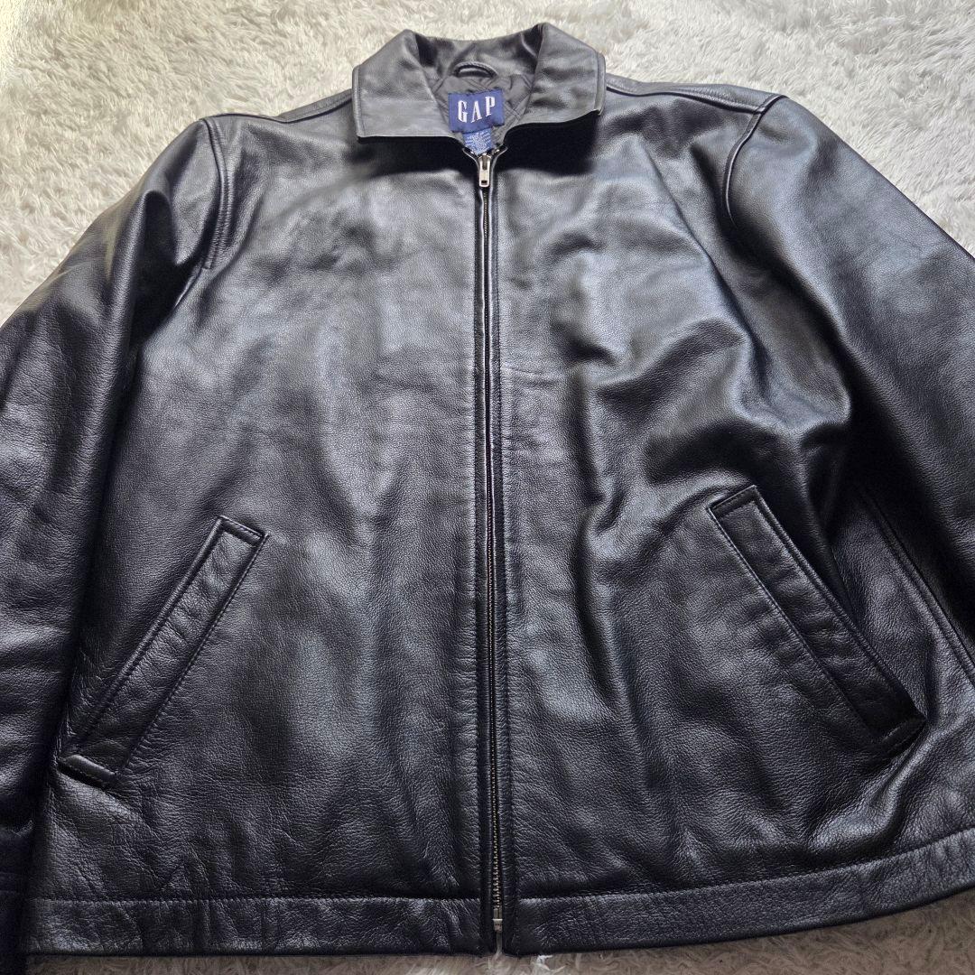 美品 OLD GAP レザー ジャケット 90s S ブラック 短丈
