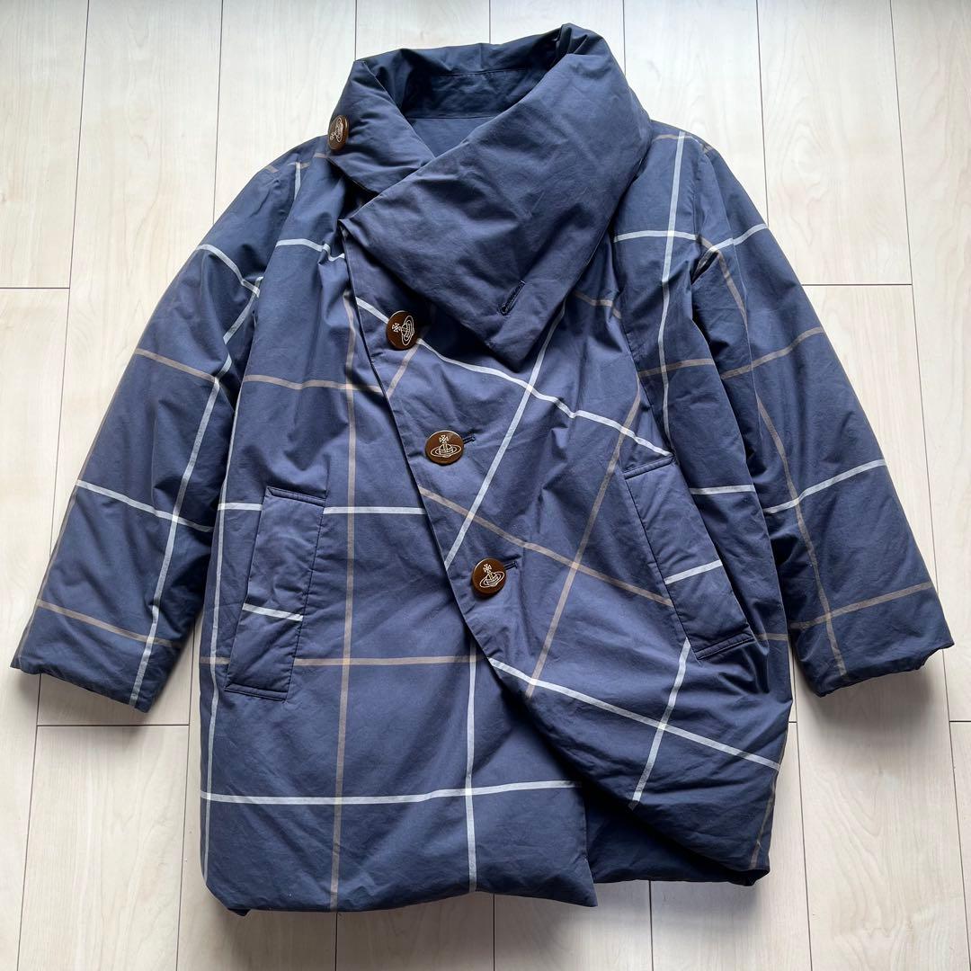 ヴィヴィアンウエストウッドレッドレーベル リバーシブル ダウンコート チェック
