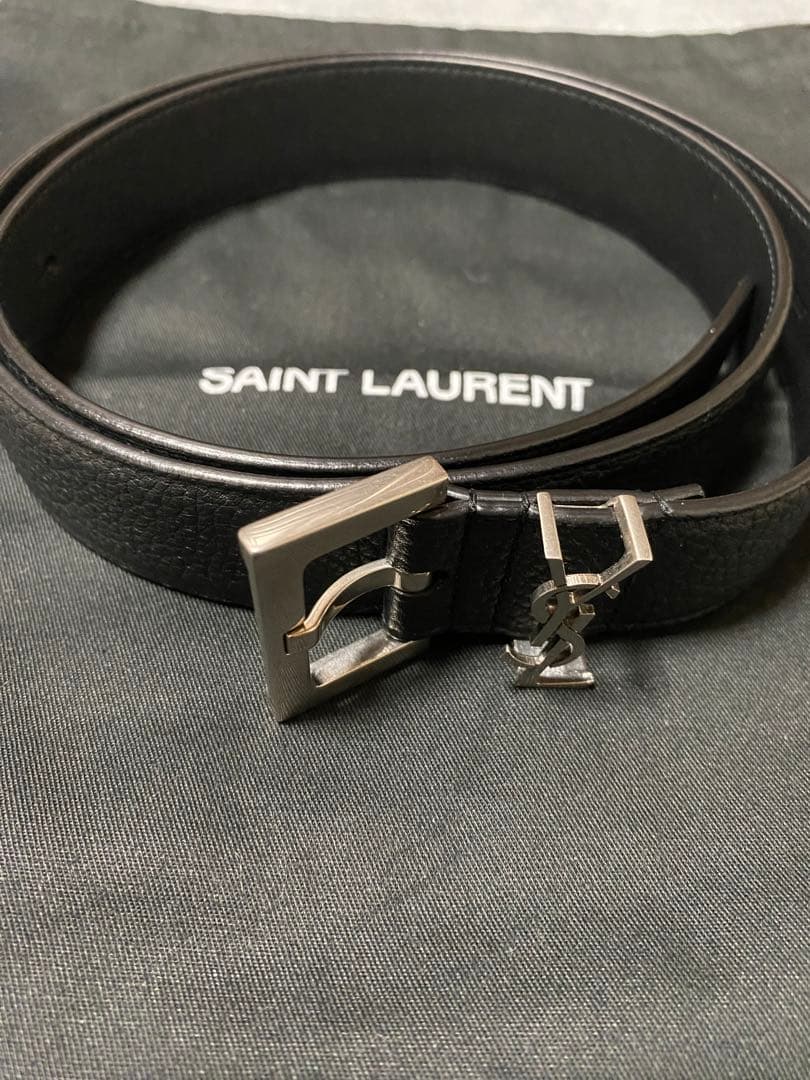 YSL レザーベルト 黒