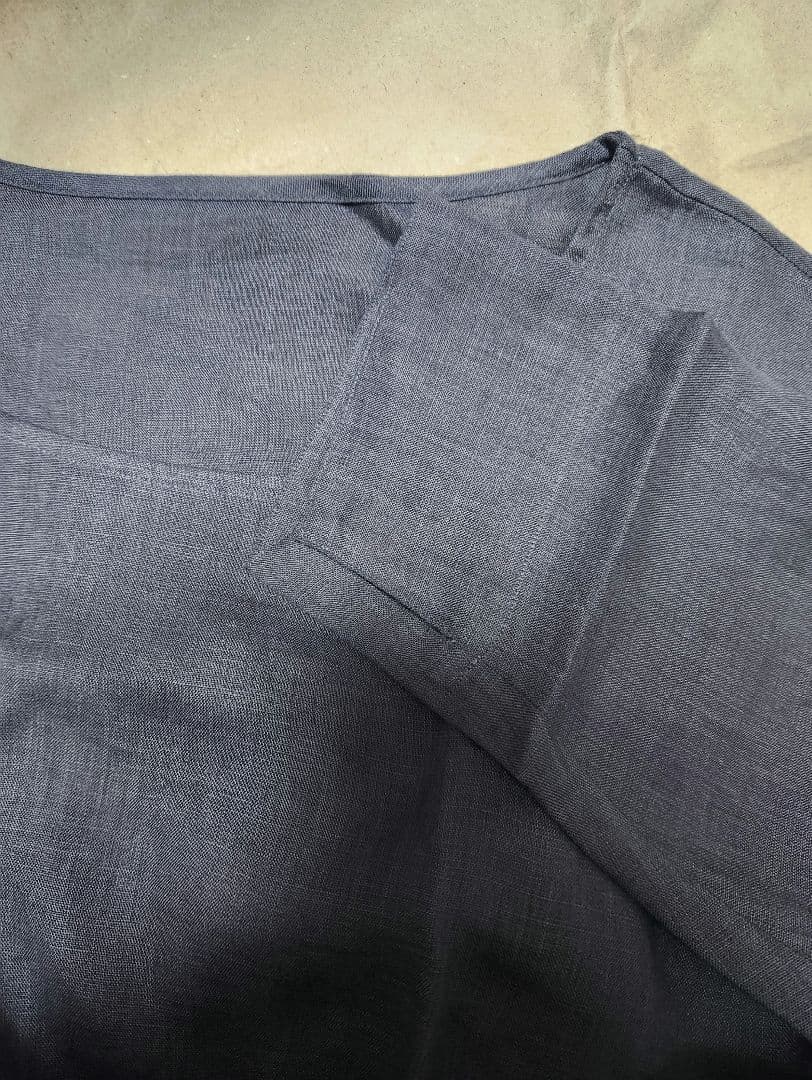 新品 wafu. リネントップス ／ 藍墨茶 p012a-isc1