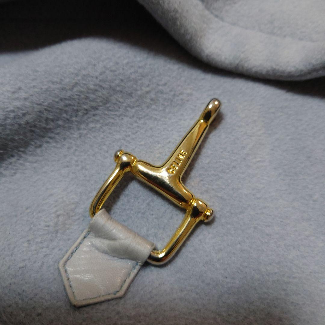 CELINE 水色　ウール　アンゴラ　カシミヤダッフルコート