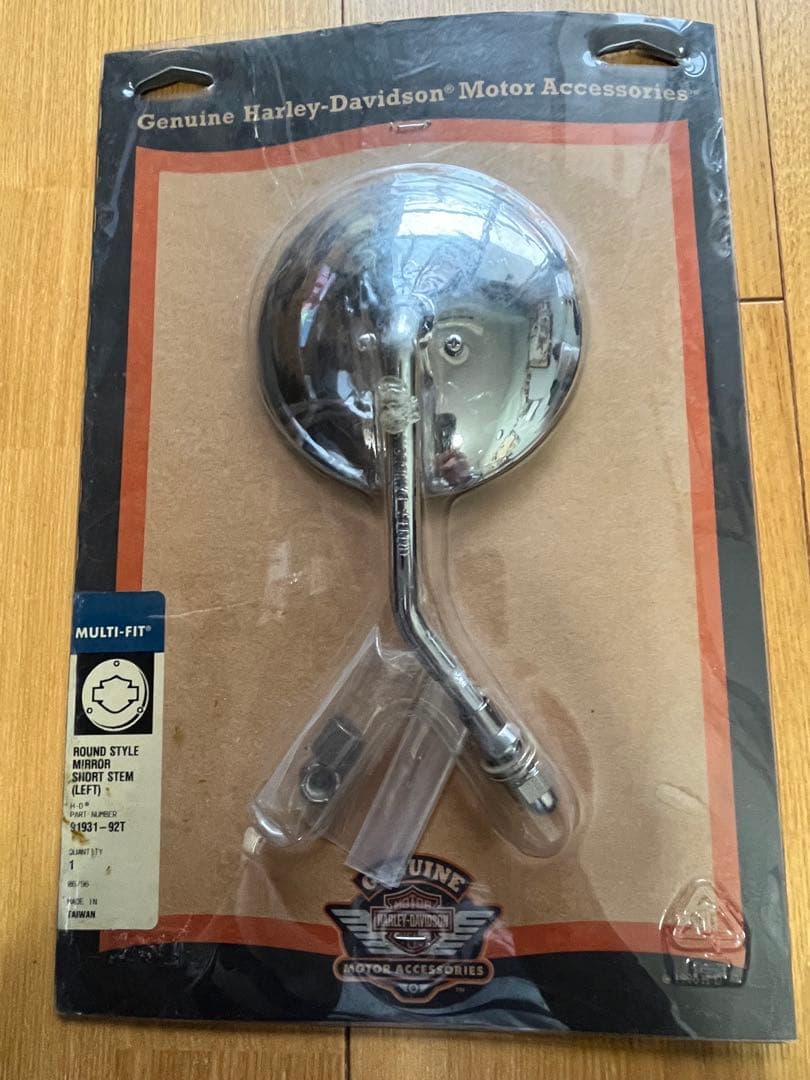ハーレーダビッドソン ラウンドスタイルミラー ショートステム（左）