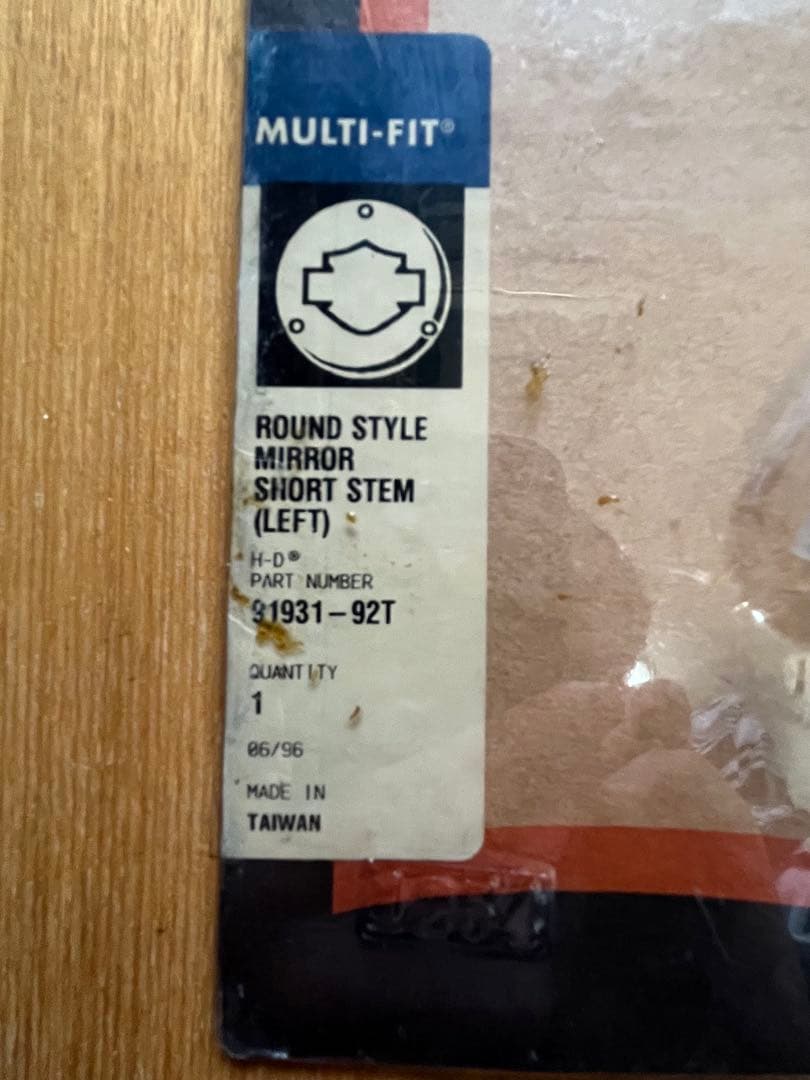 ハーレーダビッドソン ラウンドスタイルミラー ショートステム（左）