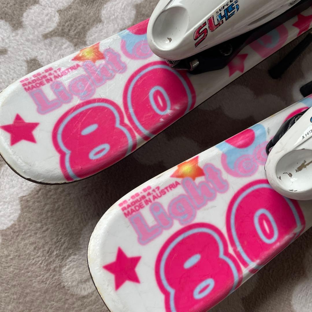 12345→セール中　スキー板 ホワイト/ピンク 約80cm