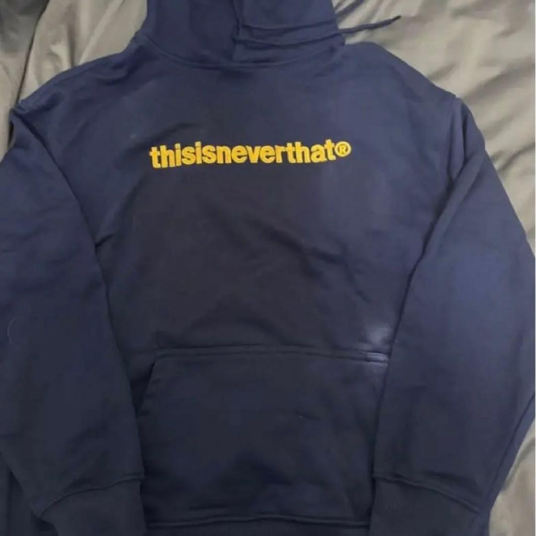 thisisneverthat ネイビー フード付きパーカー ネバザパーカー