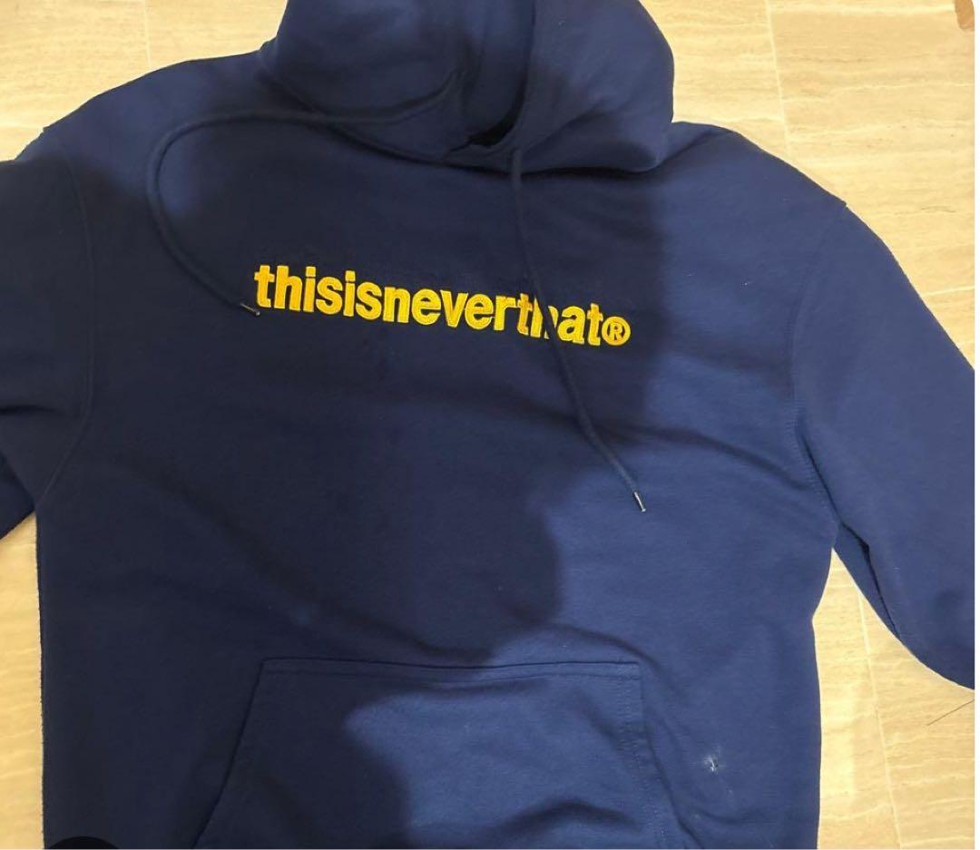 thisisneverthat ネイビー フード付きパーカー ネバザパーカー