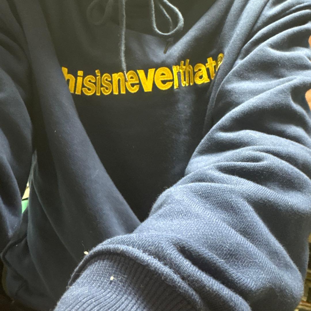 thisisneverthat ネイビー フード付きパーカー ネバザパーカー