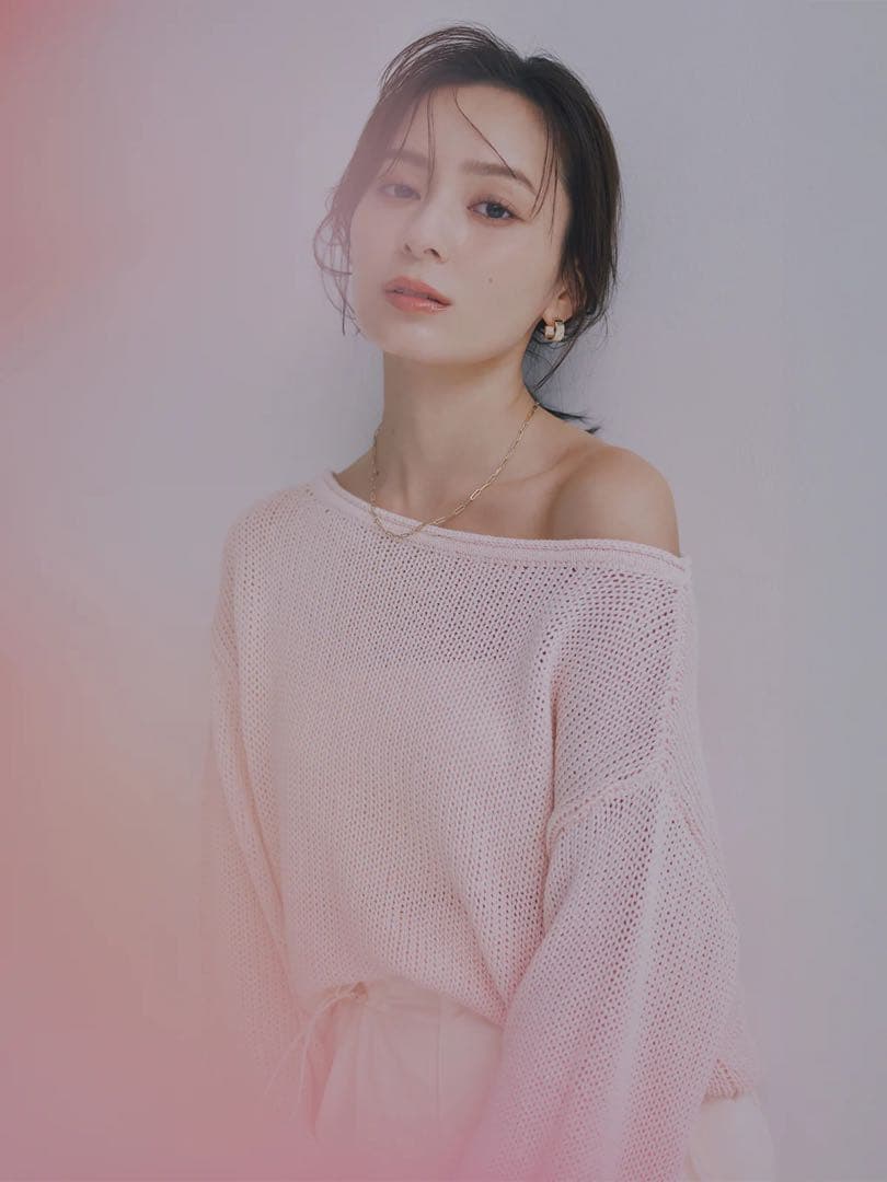 anuans ペーパーヤーンニットプルオーバー