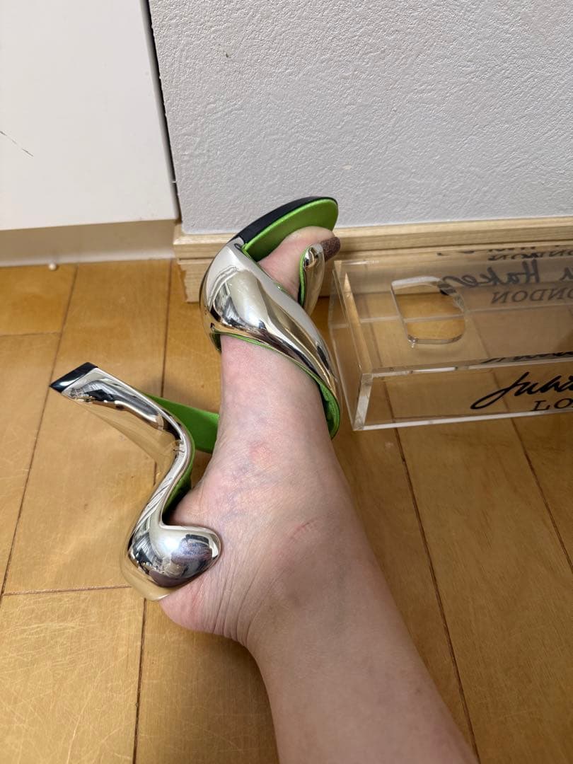 Julian Hakes ハイヒール シルバー・グリーン