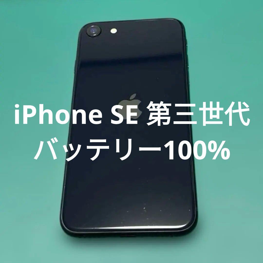 【美品】iPhone SE 第3世代 ブラック 64GB バテリ100% 121