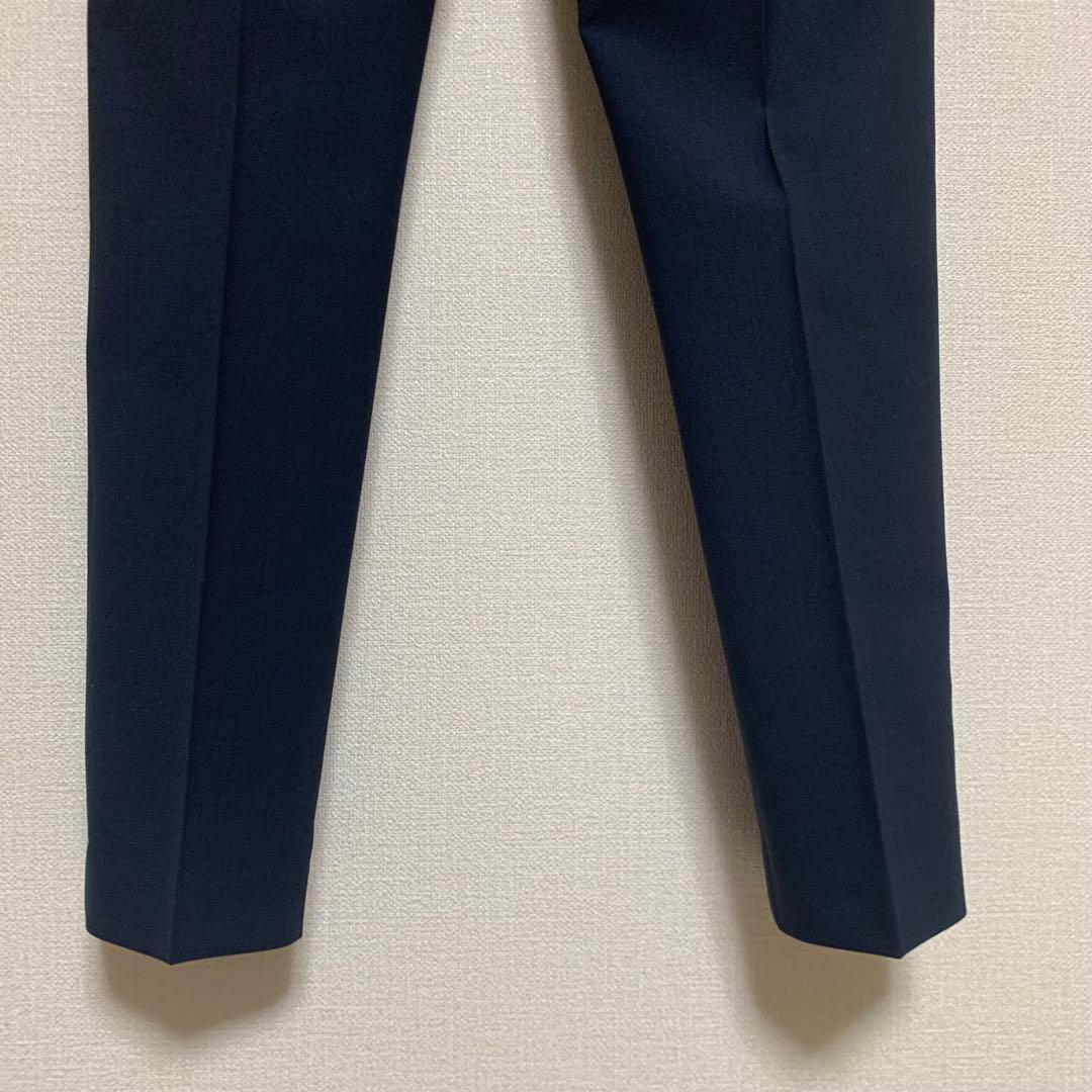 【大人気】セオリー　現行　パンツスーツ　ネイビー　0 ノーカラー　セットアップ
