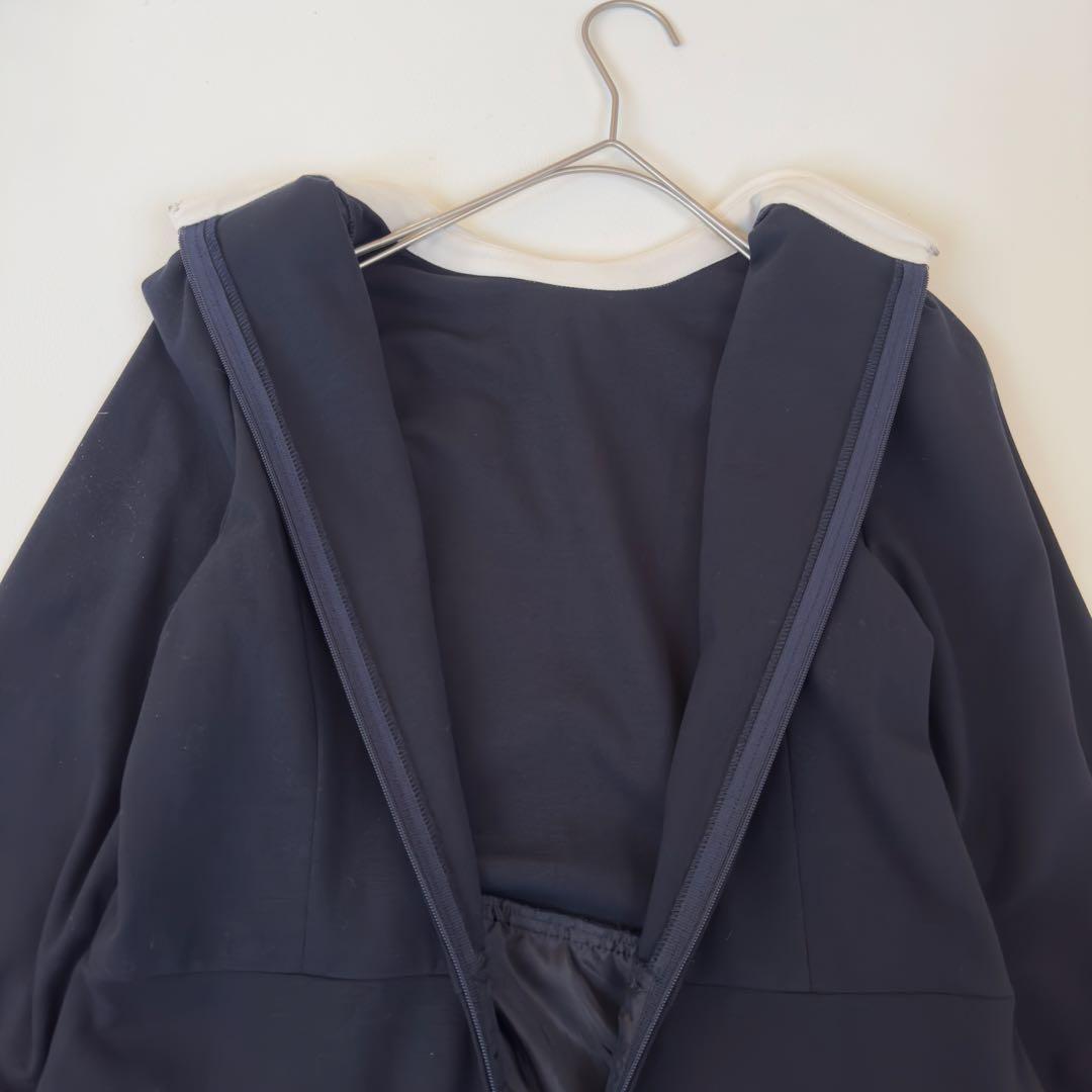 洗える　組曲 ワンピース　170 ネイビー　白襟 卒服　受験