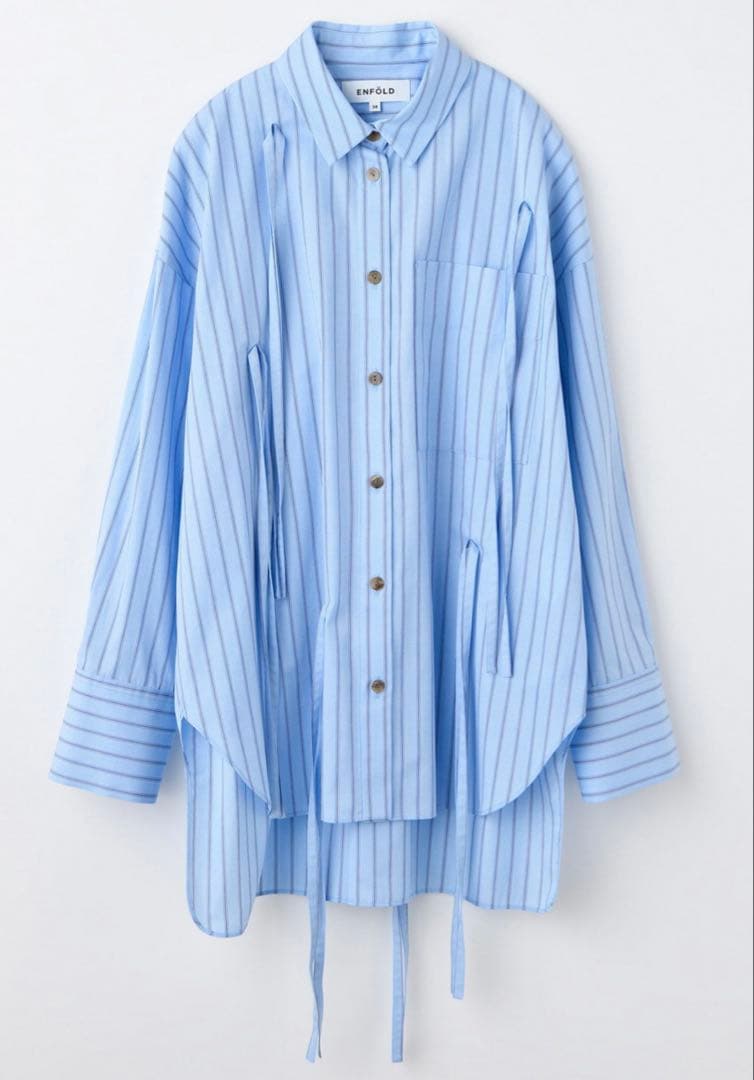 ENFOLD リボン　シャツ　トップス　ストライプ