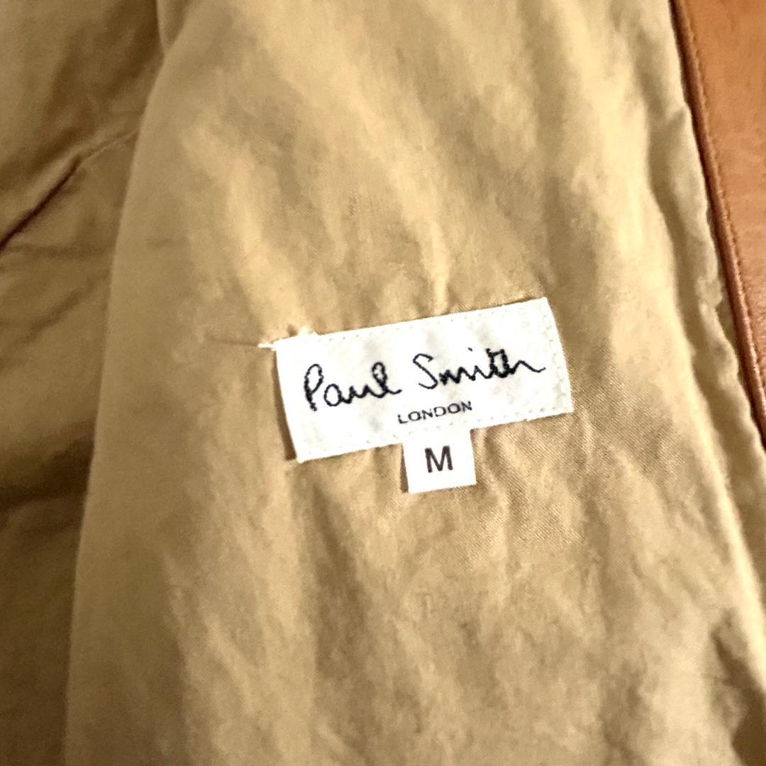 ポールスミス シングルライダース 革ジャン 本革 キャメル メンズ