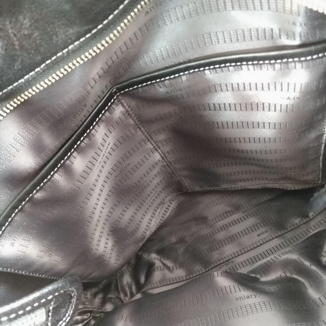 美品　aniary アニアリ トートバッグ　レザー　ライン　PC可 A4サイズ