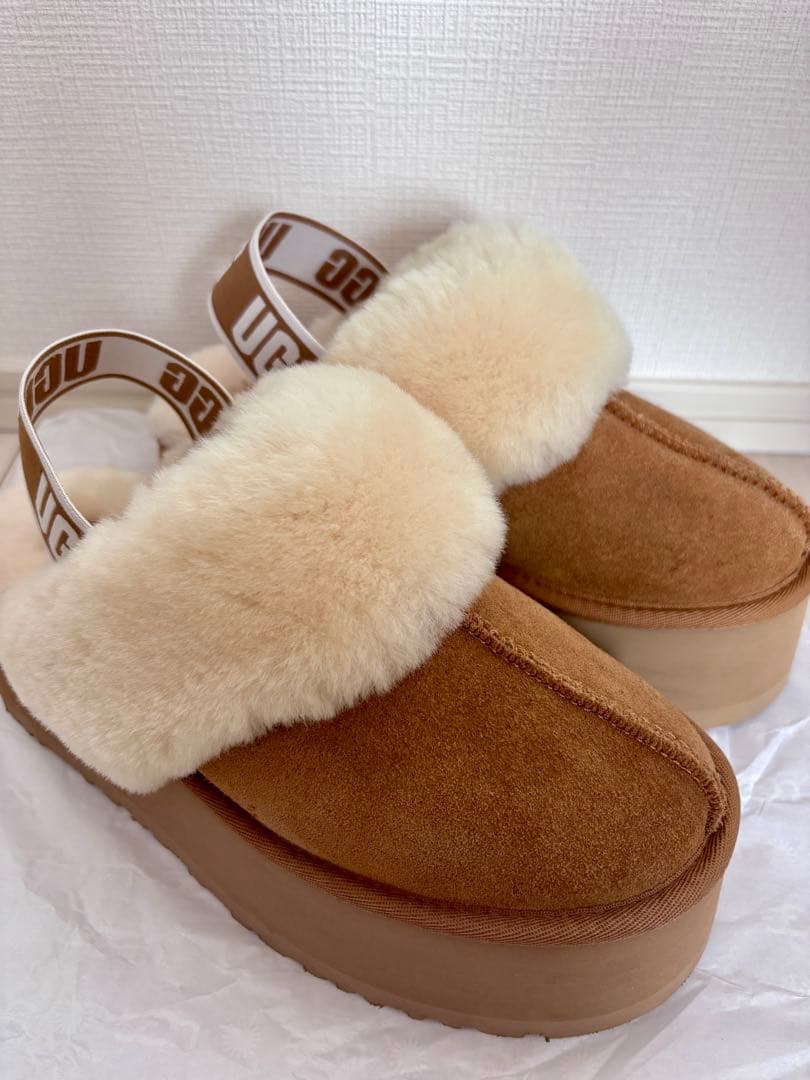 UGG ファンケット24cm 厚底　チェスナット