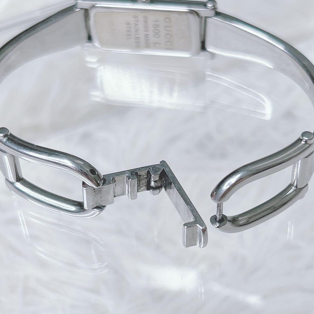 新品電池✨美品　GUCCI ブレスウォッチ　バングル　ピンクシェル　1500L