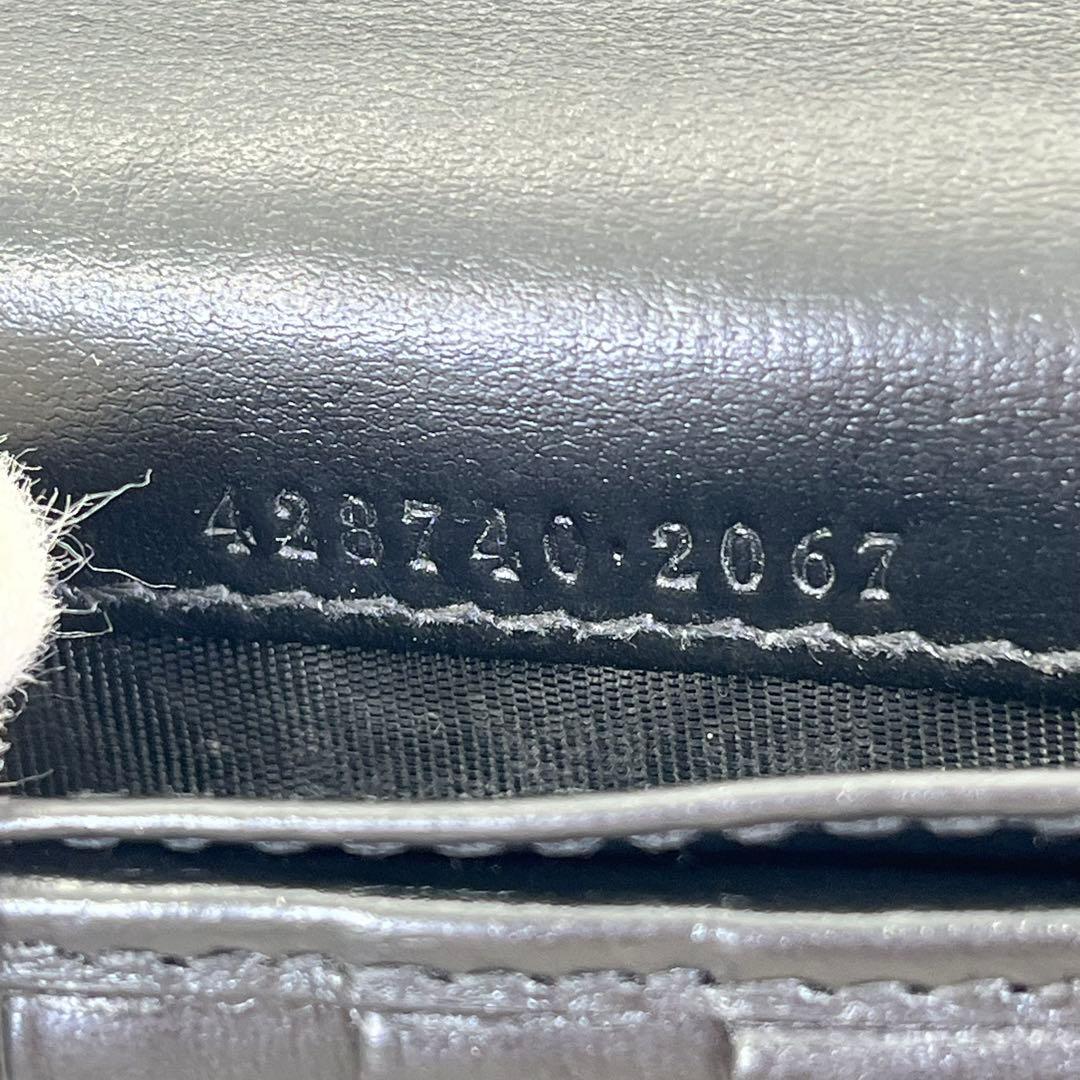 GUCCI 長財布 フラップウォレット マーモント ダブルG金具 黒 付属品付き