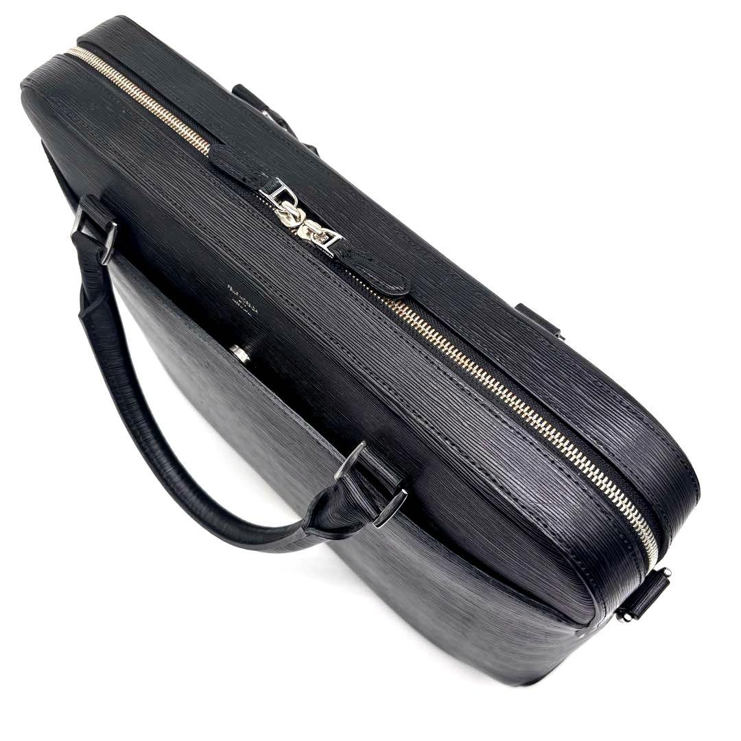 ✨極美品✨タグ付✨ペッレモルビダ　キャピターノ　2way　B4可　保存袋付き　黒