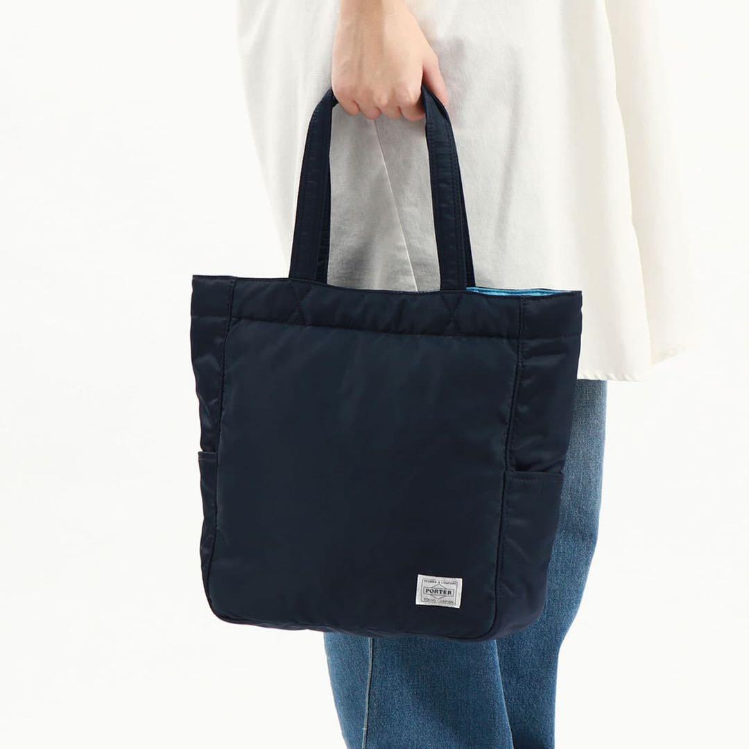 美品✨PORTER クリーム ネイビー ブルー トートバッグ