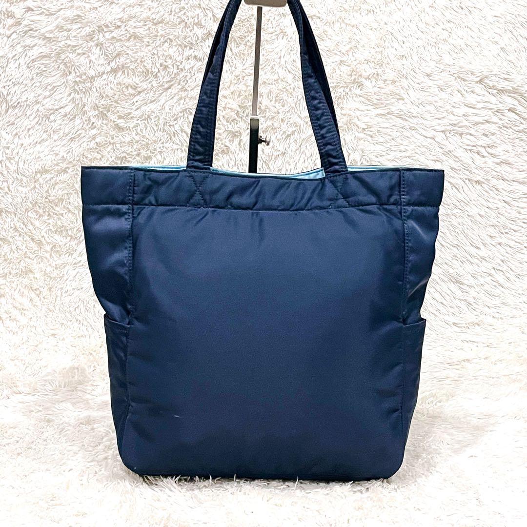 美品✨PORTER クリーム ネイビー ブルー トートバッグ