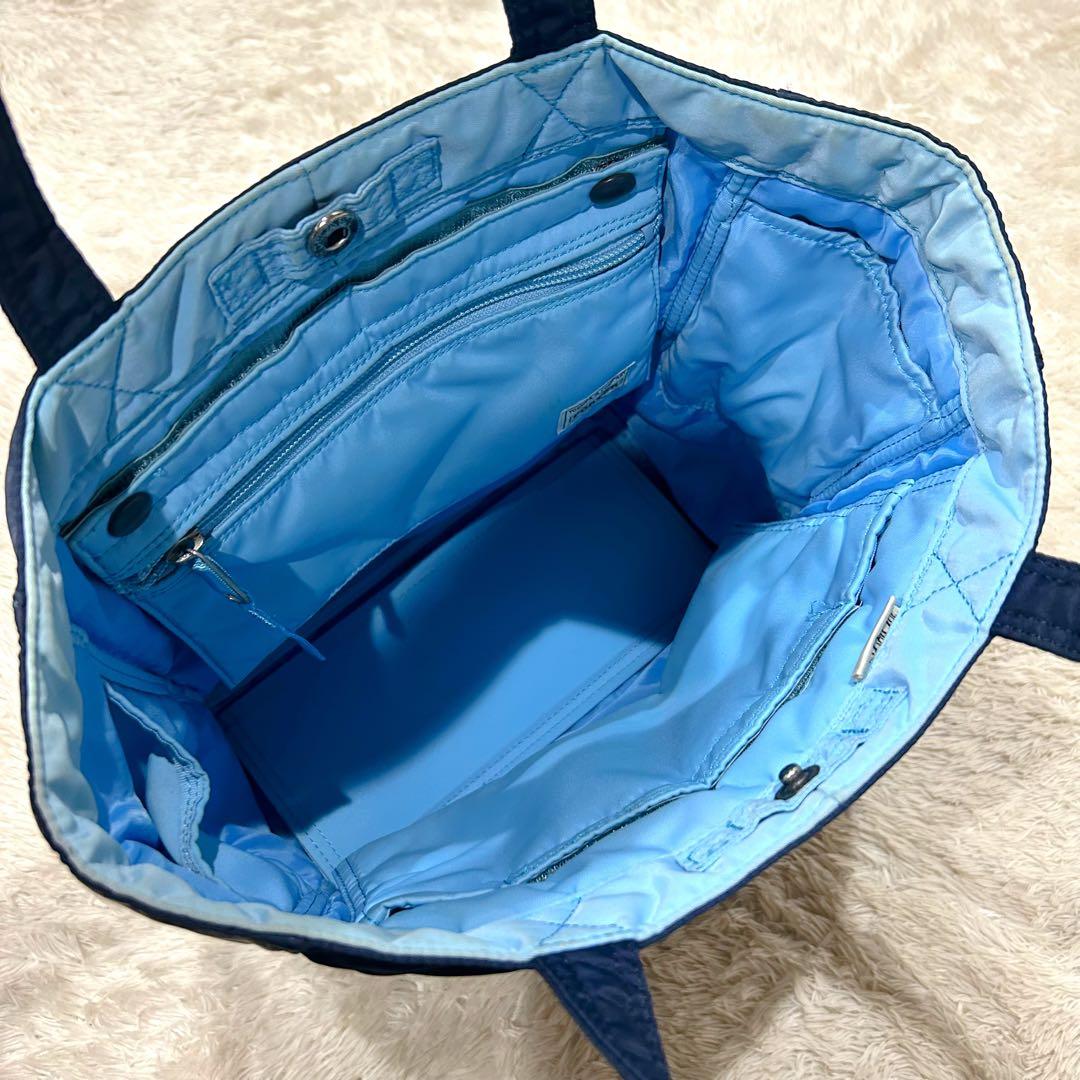 美品✨PORTER クリーム ネイビー ブルー トートバッグ