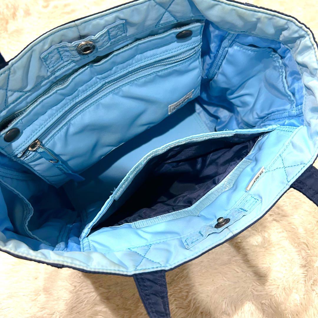 美品✨PORTER クリーム ネイビー ブルー トートバッグ