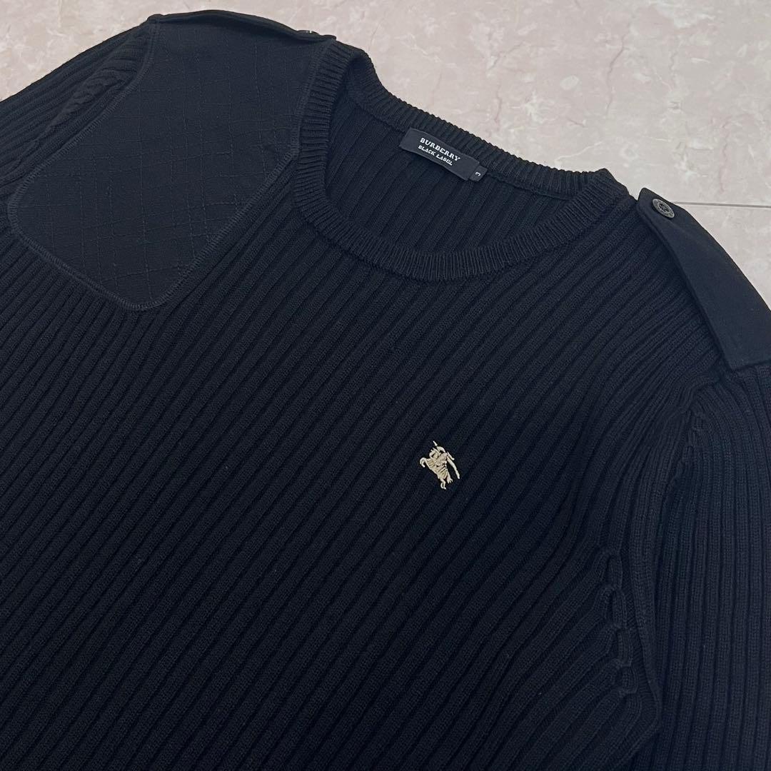 バーバリー ブラックレーベル コマンドニット セーター エルボーパッチ　3
