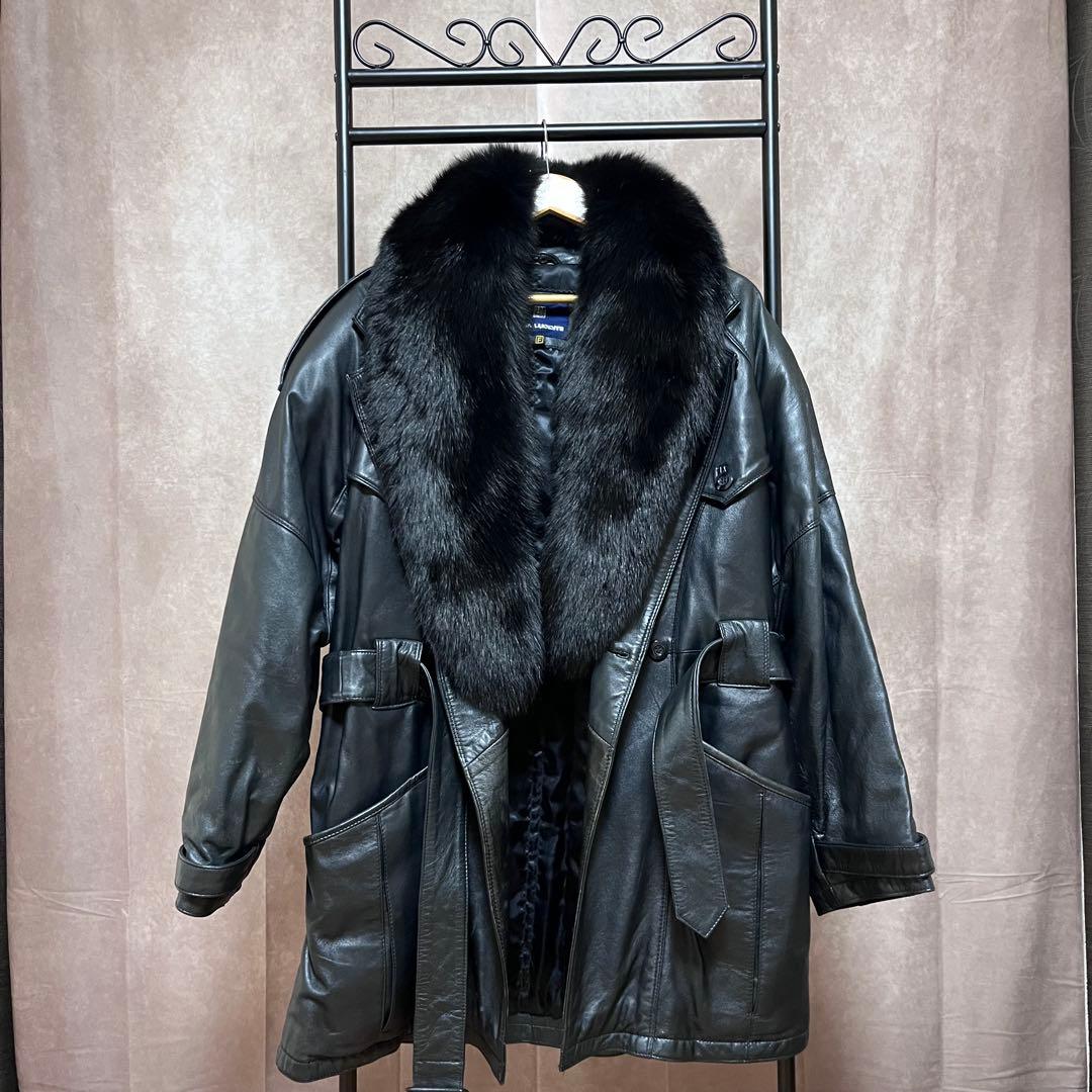 【希少】LAMALUCENTE 羊革　レザーコート　ファーコート　y2k